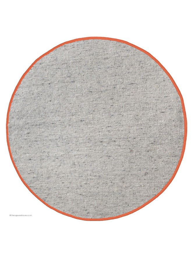 NY Whitesmoke Orange Circle Rug - 5