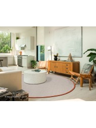 NY Cream Orange Circle Rug - Thumbnail - 2