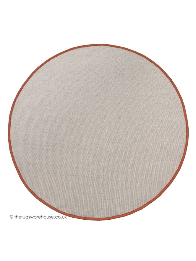 NY Cream Orange Circle Rug - 5