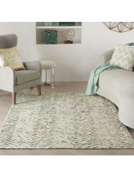 Maleo Ivory Green Rug - Thumbnail - 3