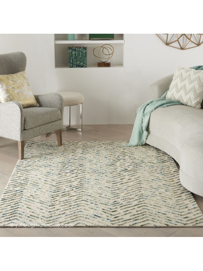 Maleo Ivory Green Rug - 3