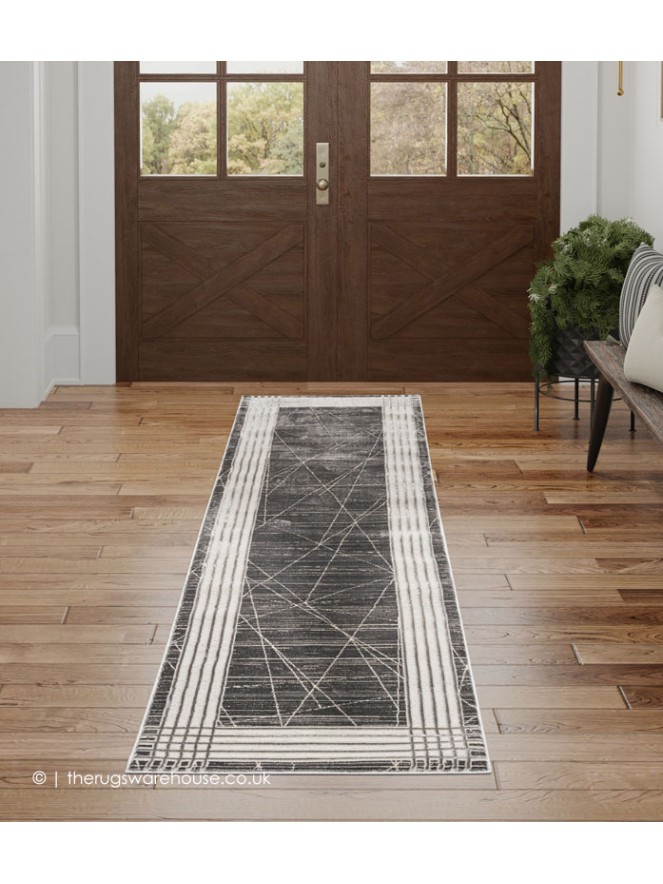 Lustrio Charcoal Silver Runner - 2