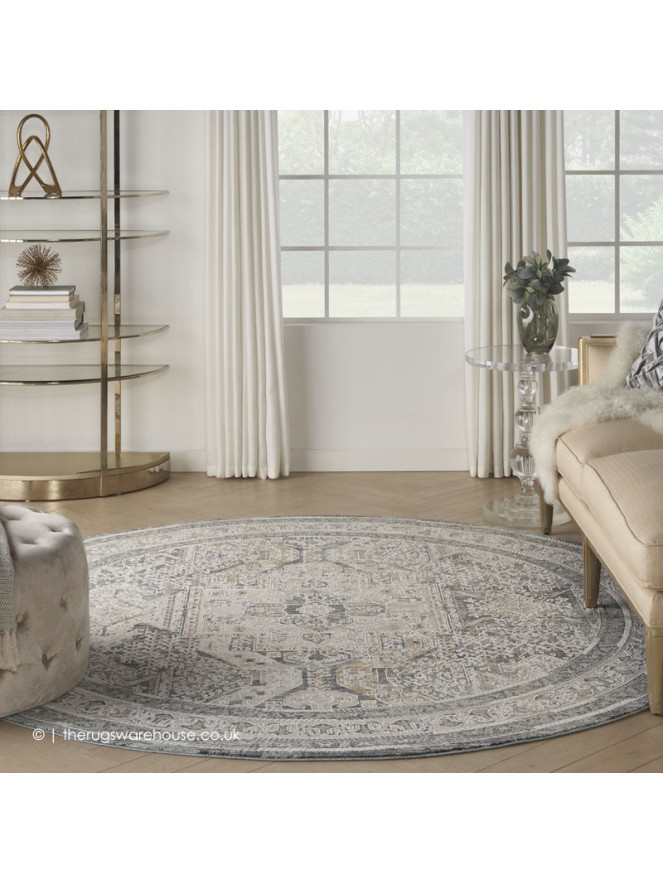 Elmira Charcoal Circle Rug - 2