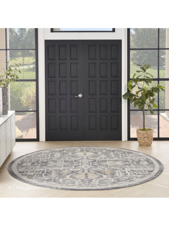 Sorayat Navy Circle Rug - 2