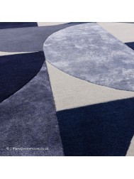 Matrix Oval Indigo Rug - Thumbnail - 4