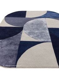 Matrix Oval Indigo Rug - Thumbnail - 6