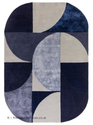 Matrix Oval Indigo Rug - Thumbnail - 7