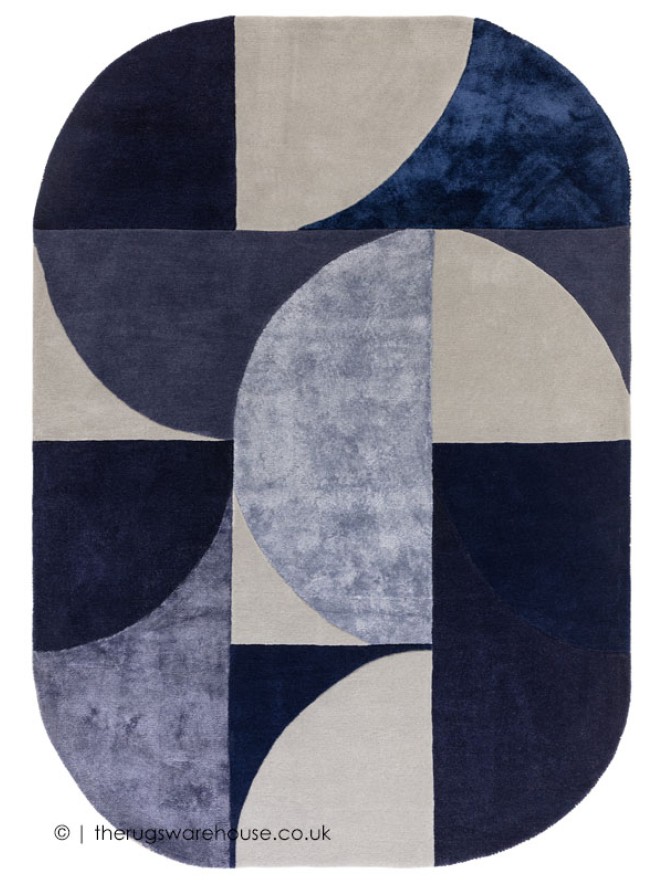 Matrix Oval Indigo Rug - 7