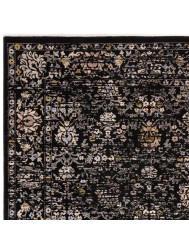 Black Vintage Floral Rug - Thumbnail - 3