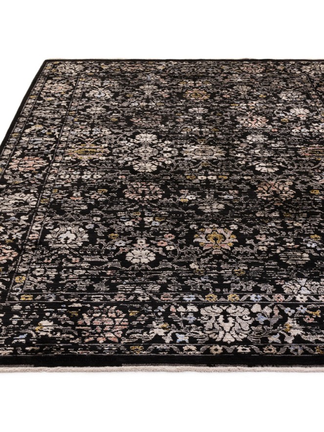 Black Vintage Floral Rug - 6