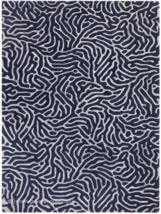 Coral Navy Rug - 5