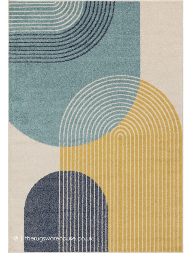 Blue Retro Rug - 7