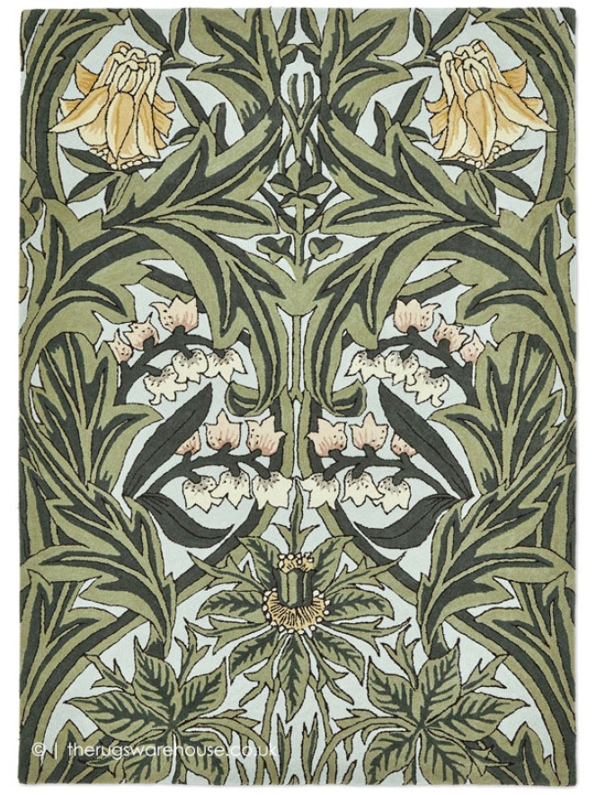 Bluebell Leafy Green Rug - 8