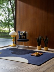 Geo Flower Denim Rug - Thumbnail - 2