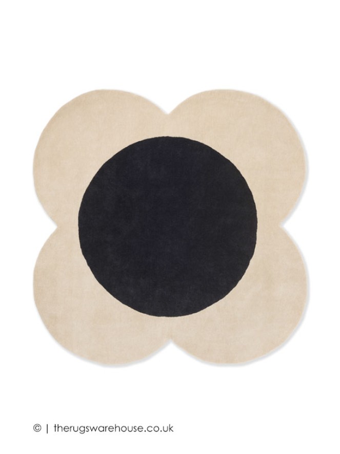 Flower Ecru Black Rug - 6