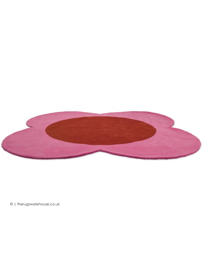 Flower Pink Red Rug - 5