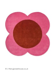 Flower Pink Red Rug - Thumbnail - 6