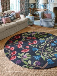 Foraging Indigo Circle Rug - Thumbnail - 2