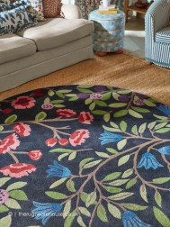 Foraging Indigo Circle Rug - Thumbnail - 5