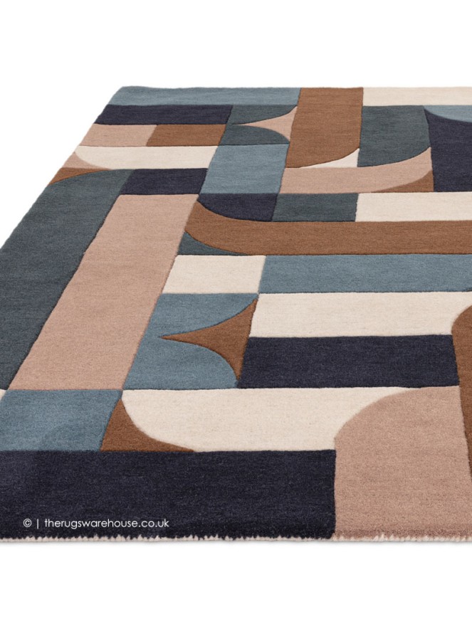 Klotski Teal Rug - 2