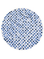 Cobblestone Blue Circle Rug - Thumbnail - 2