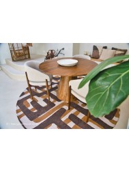 Kuba Bison Circle Rug - Thumbnail - 3