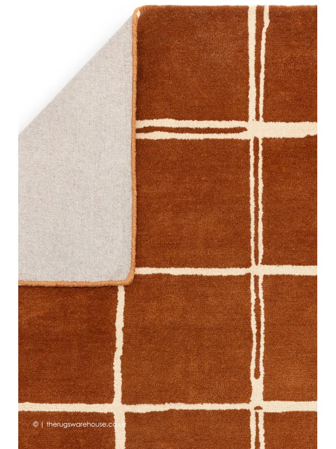 Albany Grid Rust Rug - 6