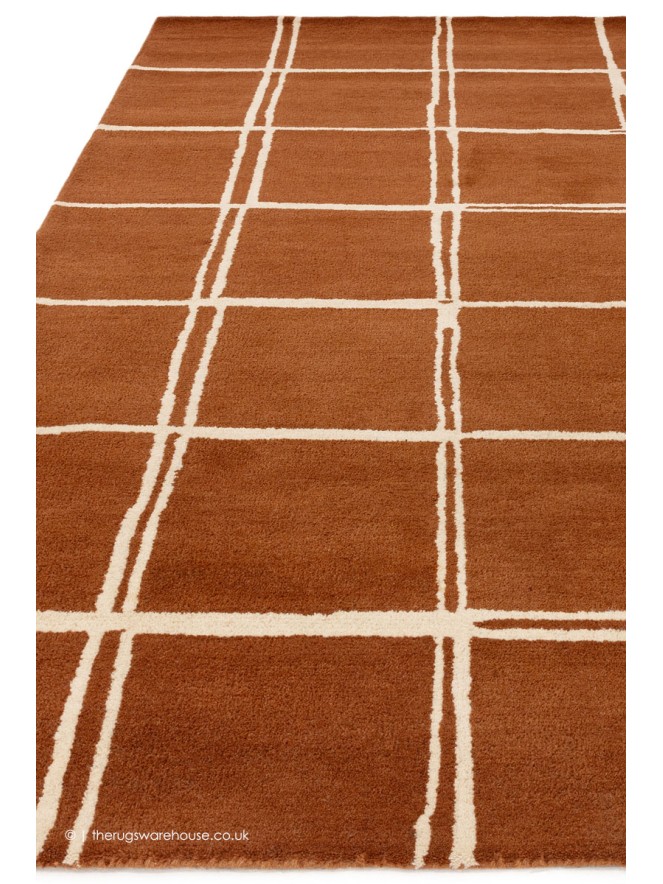 Albany Grid Rust Rug - 7