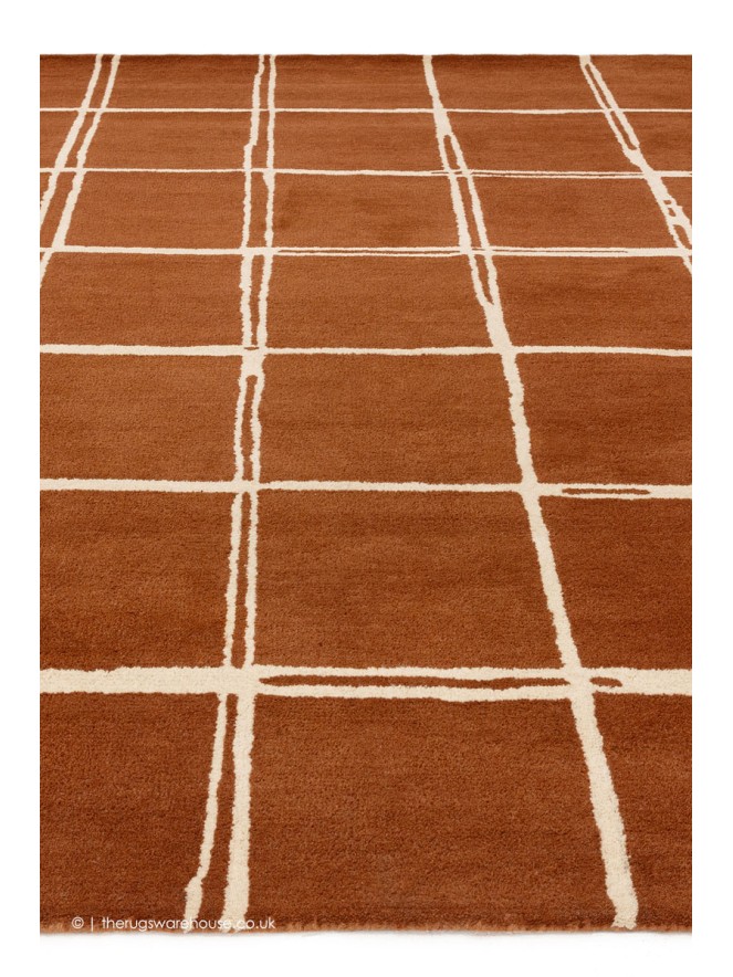 Albany Grid Rust Rug - 8