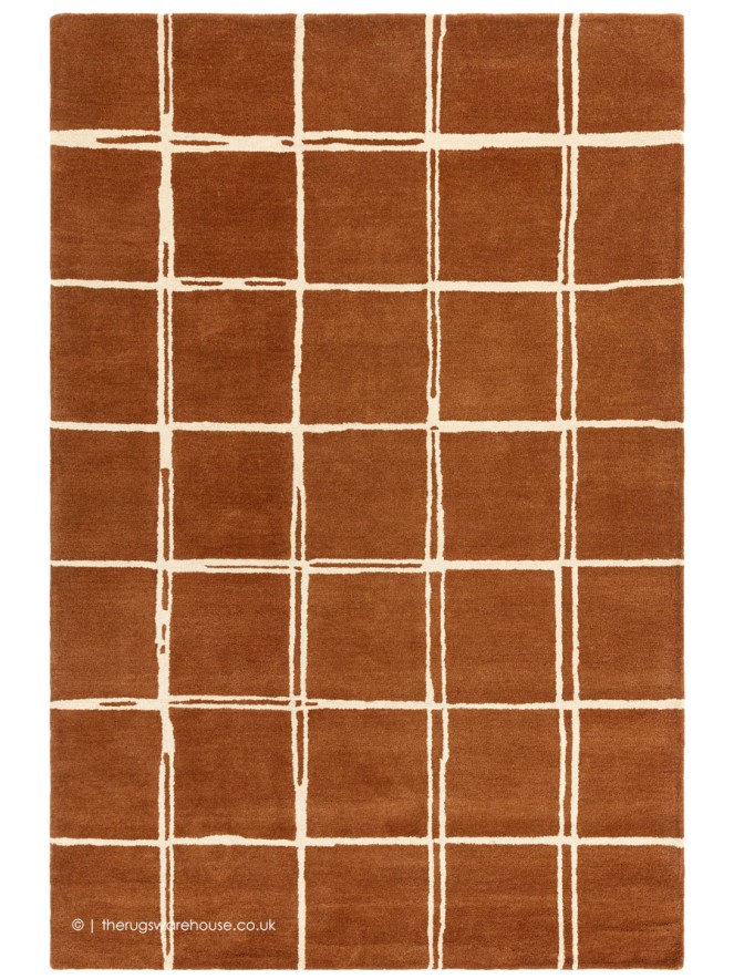 Albany Grid Rust Rug - 9