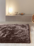 Plush Rust Terracotta Plain Handmade Polyester Shaggy Rug by Asiatic ...
