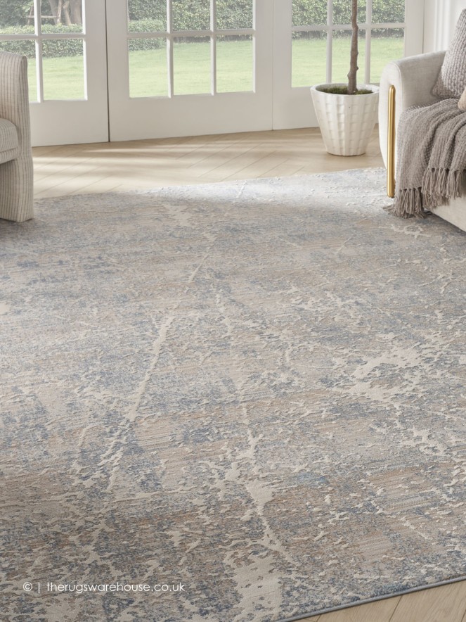 Exhale Beige Blue Rug - 2