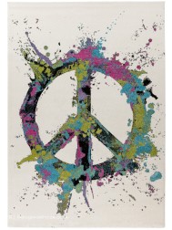 Peace Cream Rug - Thumbnail - 6