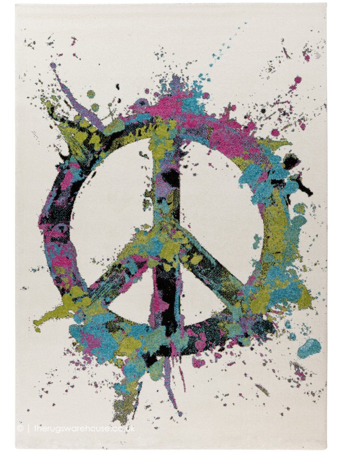 Peace Cream Rug - 6