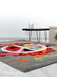 Peace Grey Rug - Thumbnail - 2