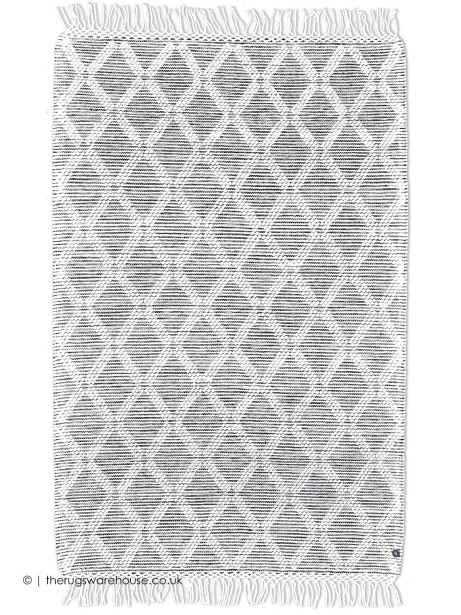 Mini Macrame Rug Macrame Monochrome Black Geometric Handmade Wool Modern Flat Woven Rug ...