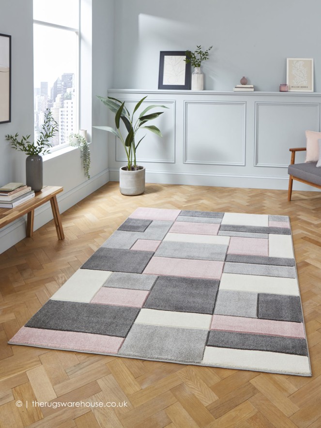 Polygons Rose Rug - 2