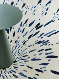 Paint Blue Oval Rug - Thumbnail - 3