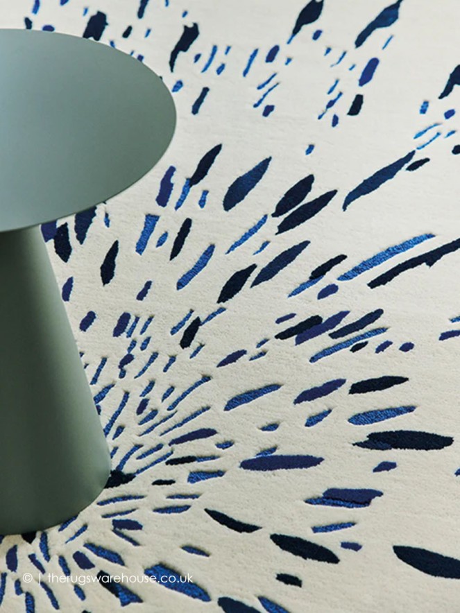 Paint Blue Oval Rug - 3