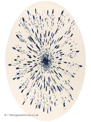 Paint Blue Oval Rug - Thumbnail - 4