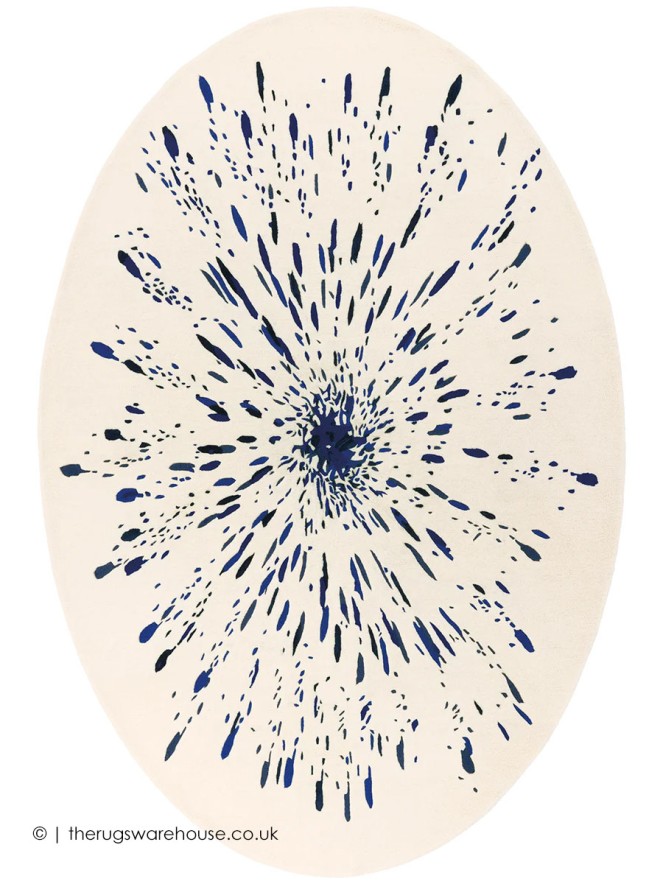 Paint Blue Oval Rug - 4