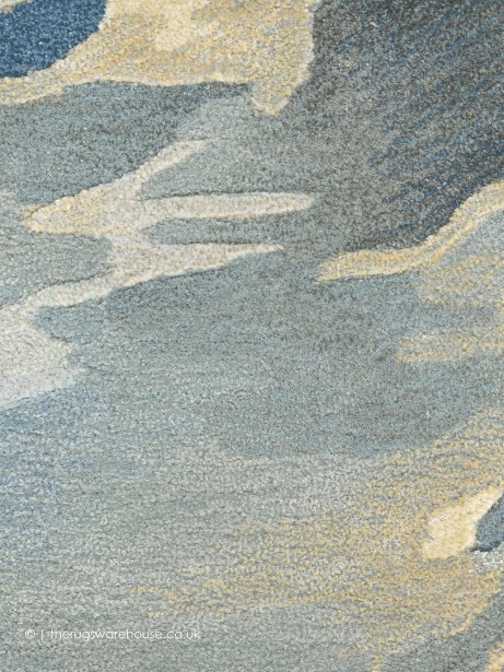 Nourison Prismatic Blue Sand Luxury Abstract Wool Rug | The Rugs Warehouse