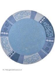 Ambadi Blue Circle Rug - Thumbnail - 2