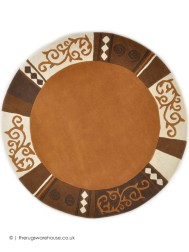 Ambadi Brown Circle Rug - Thumbnail - 2