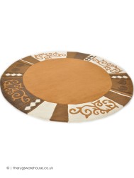 Ambadi Brown Circle Rug - Thumbnail - 5