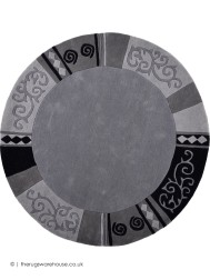 Ambadi Grey Circle Rug - Thumbnail - 2