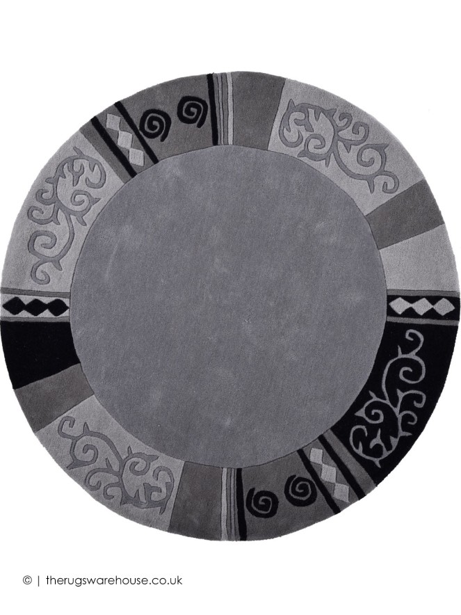Ambadi Grey Circle Rug - 2