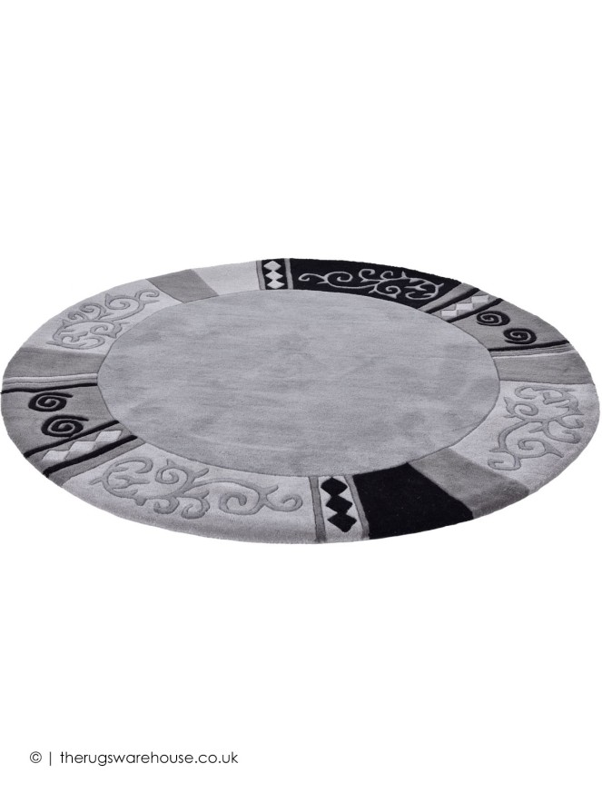 Ambadi Grey Circle Rug - 5