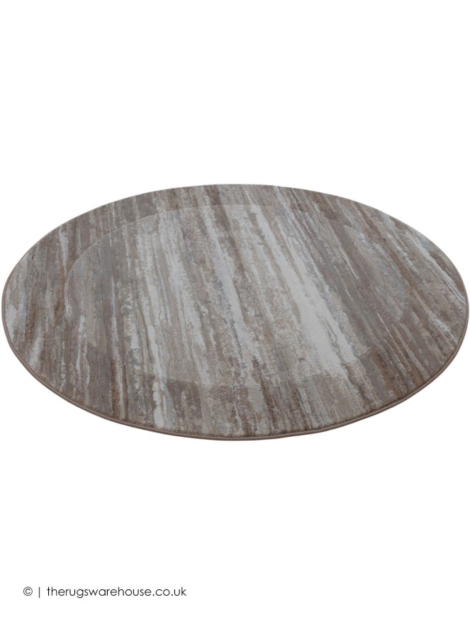 Fabricano Beige Grey Circle Rug - 7