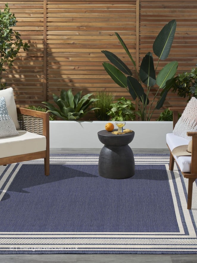 Horizon Border Navy Rug - 2